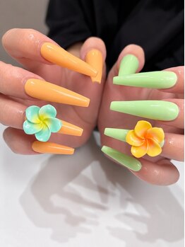 【夏】プルメリアネイル