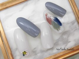 (1415)秋色塗りかけネイル