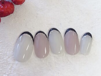 ナル バイ ネイルブレイク(Nalu by Nail Break)/黒細フレンチ