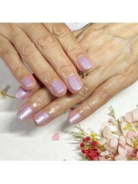 秋のパープルワンカラーネイル