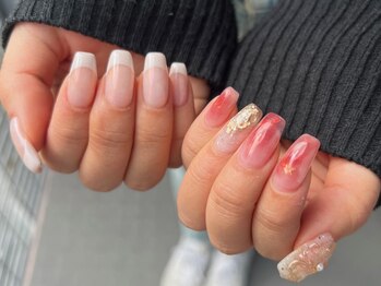 ソウ 難波店 nail salon Souの写真/【持ち込みデザインOK】*オフ込みart10本¥7900*人気の《ニュアンスネイル》《ガラスフレンチ》でこなれ感UP