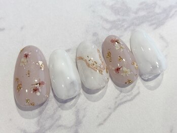 イエナネイル 都立大学(Yena Nail)/フラワー/グレージュ/マーブル