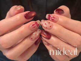 バレンタインリボンアート