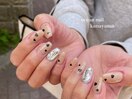 #韓国#ワンホン#ビジューネイル