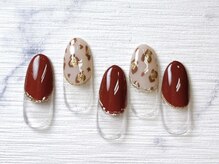 インプレス 蒲田店(Impress)/ ヒョウ柄丸フレンチネイル
