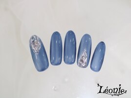 ラメ×ミラーアートネイル