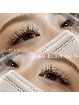 アイラッシュ ナナラ(eyelash Nanala&.)/ブラックフラットラッシュ160本