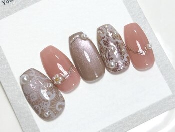 ランネイル 名古屋伏見(RANnail)/流行りのレースネイルを可愛く