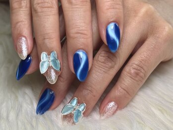 ミリミリネイル(MILI mili nail)/マグ×S字反射×蝶パーツ