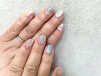 8月デザイン ブルーニュアンス