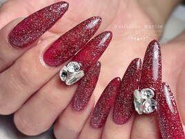 【ロング×フラッシュネイル】