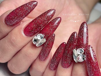 【ロング×フラッシュネイル】