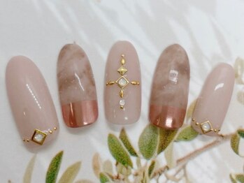 ロンズネイル(Ron's nail)/ワンカラー×ミラーデザイン☆