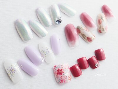 上品なシンプル大人可愛いデザインが得意 Instagram→nail.suora