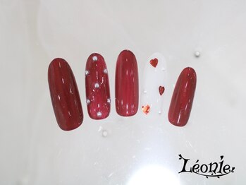 パール×ハートホロネイル