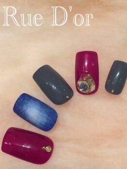 ツメトトノウ/デニム風アートネイル