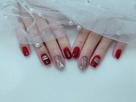 ボルドーのシャネルパーツネイル