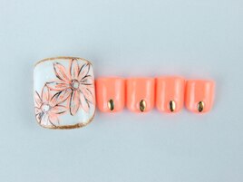 手描き花柄フットネイル・6600円