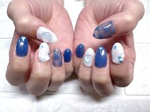 ネイルアンドアイラッシュサロン エスポアール(nail&eyelash salon espoir)/ハートネイル　ブルーネイル
