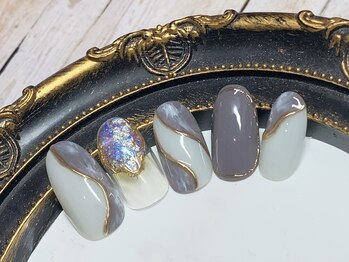 グリッター(GLITTER)/配色ネイル