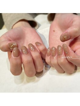 ブラウンラメ リボンパーツ