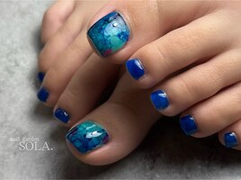 フット×インク×海ネイル