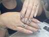 HAND チップ長さ出し，ワンカラーベース　6本シンプルデザイン　　9300¥