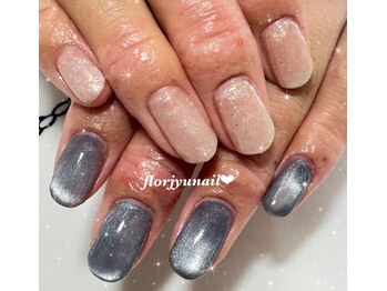 フロージュ ネイル(florjyu nail)/マグネットラメ2色nail