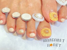 ぷっくりヒマワリネイル