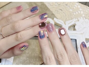 モモネイル(MOMO nail)/フラッシュネイル×ホイル