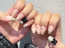 ネイルマジック 仙台一番町店(NAIL MAJIC)/リボン×チェックネイル