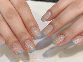 水色先端ラメ