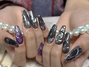 モアネイル 新宿/ミラーネイル/持ち込み/新宿