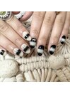 冬ネイル　モヤモヤボーダー