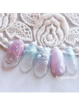 たゆ ネイル(たゆnail)/パラジェルぷっくり梅雨ネイル