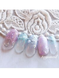 パラジェルぷっくり梅雨ネイル