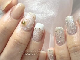 アシメ×レース×フレンチネイル