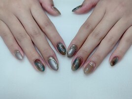 秋べっこうニュアンスネイル
