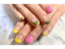 春カラーフレンチネイル
