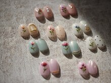 ネイル アトリエ コモード(nail atelier Comodo)/手描きフラワーサンプル