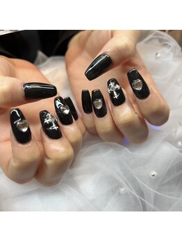 クローバーネイル(clover nail)/ワンカラー×パーツ