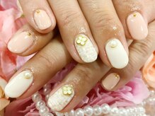 ネイルサロン 爪吉/女子力UP！ツイード＆フラワー♪