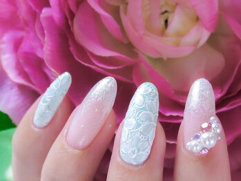 トータルビューティーアンドアズフローラ(Total Beauty & a`s Flora)/ミントグリーンレースネイル♪