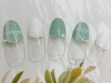 ロンズネイル(Ron's nail)/フレンチ×チェック柄デザイン☆