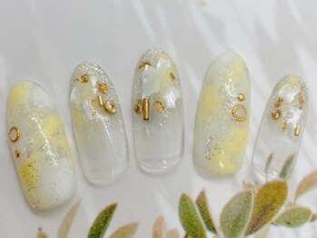 ロンズネイル(Ron's nail)/ニュアンス×シェルデザイン