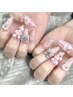 【GEL-X/Free sytle nail art】Extetion/ free style nail art for 16000yen 
