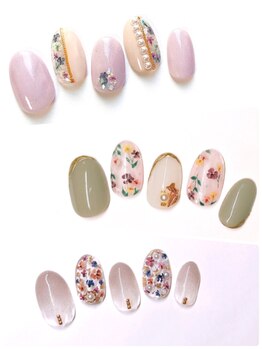 コチャメ ネイル アトリエ(Cochame nail atelier)/カラー豊富ドライフラワーネイル