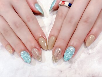 ラルネイル 大宮(Lull. nail)/#夏 #海 #人魚のうろこ