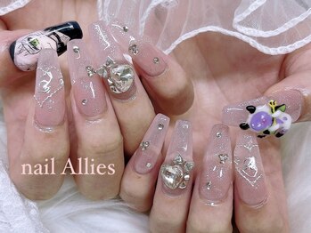 アリーズ(Allies)/ちゅるちゅるピンク 痛ネイル