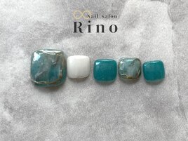 ターコイズデザイン×Foot Nail